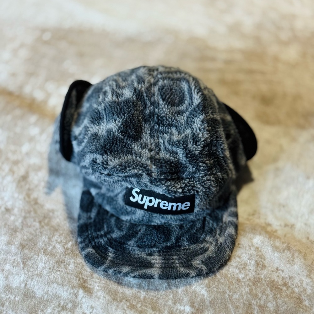 Supreme Leopard Polar Fleece Earflap Camp Cap